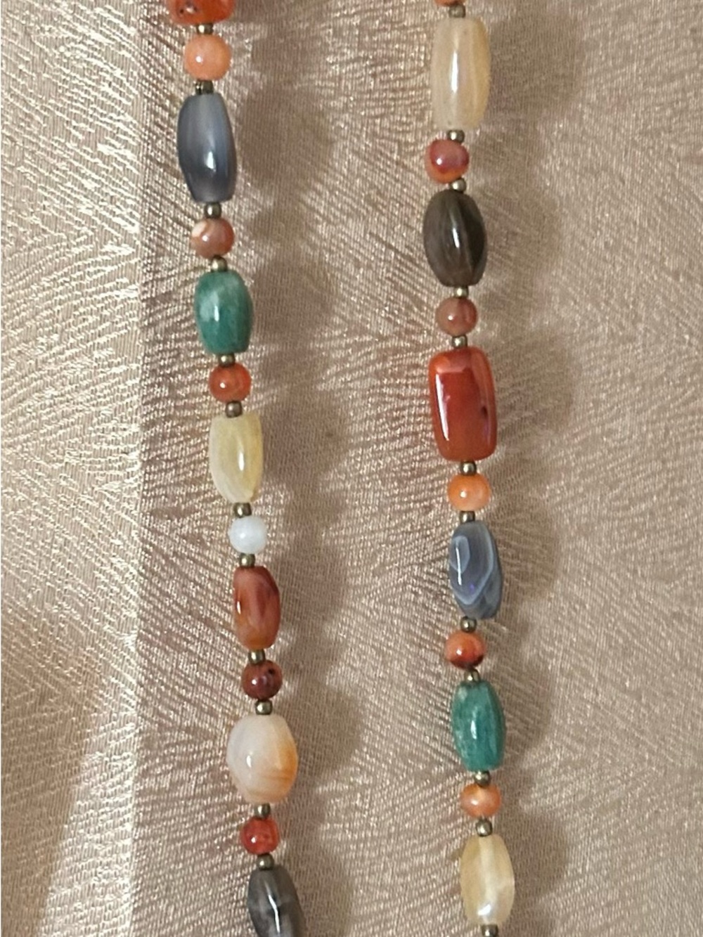 Multicolor Semi-Precious Bead Necklace - Elegant Natural Stone Strand
